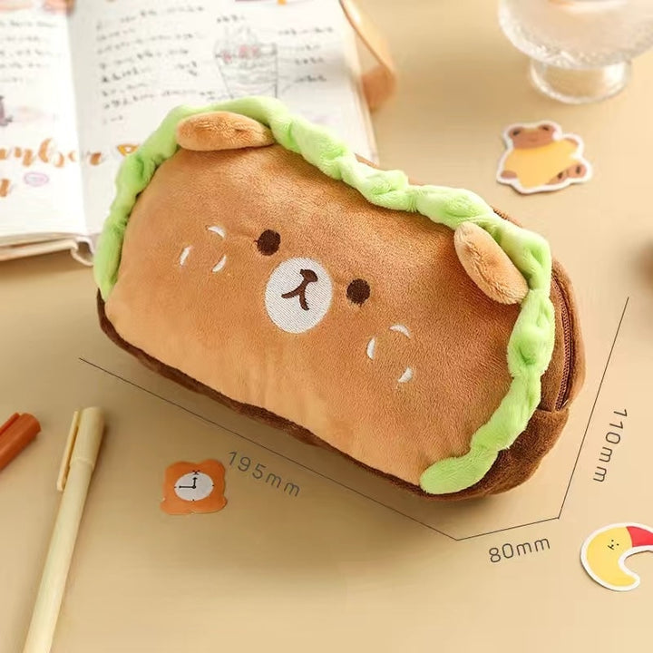 Kawaii Hamburger Dog Pencil Case - Juneptune