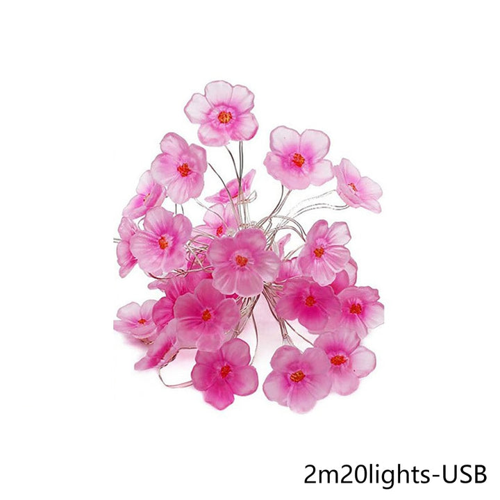 Cottagecore Pink Cherry Blossom String Led Lights - Juneptune