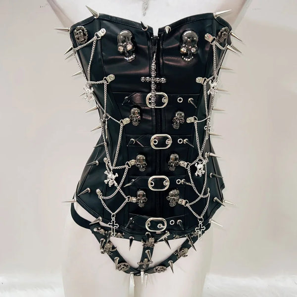 Black Viper Spiked War Corset Set