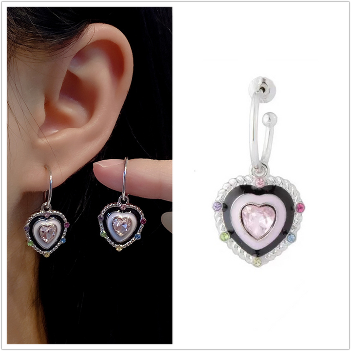 Harajuku Heart Drop Earrings - Juneptune