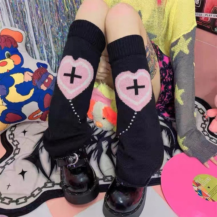 Gothic Lolita Double Printed Leg Warmers - Juneptune