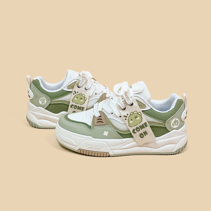 Kawaii Green Dinosaur Sneakers - Juneptune