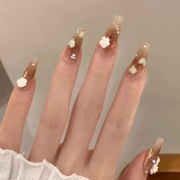 24pcs/Box Press On Cute Aesthetic False Nails - Juneptune