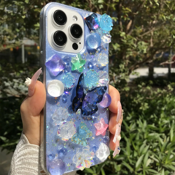 Starry Glitter Butterfly iPhone Case