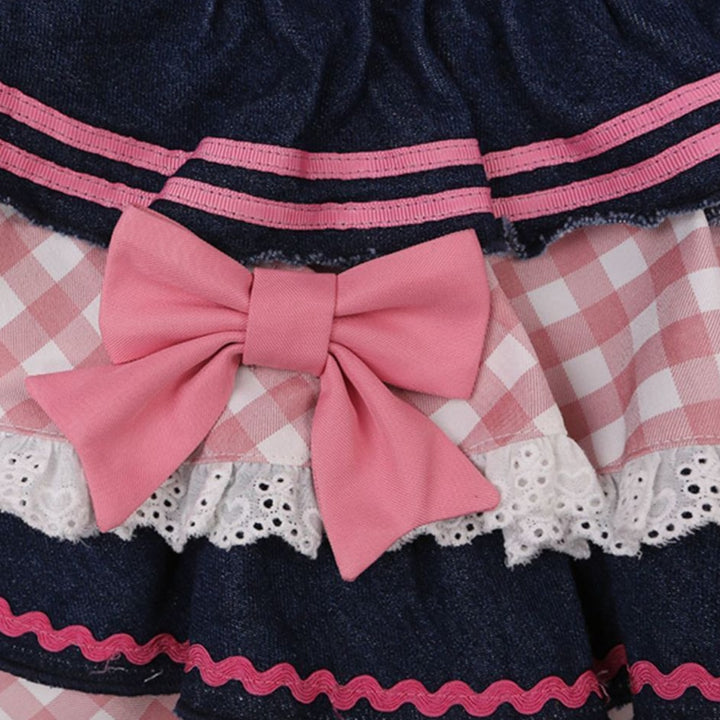 Lolita Kawaii Preppy Denim Skirt - Juneptune