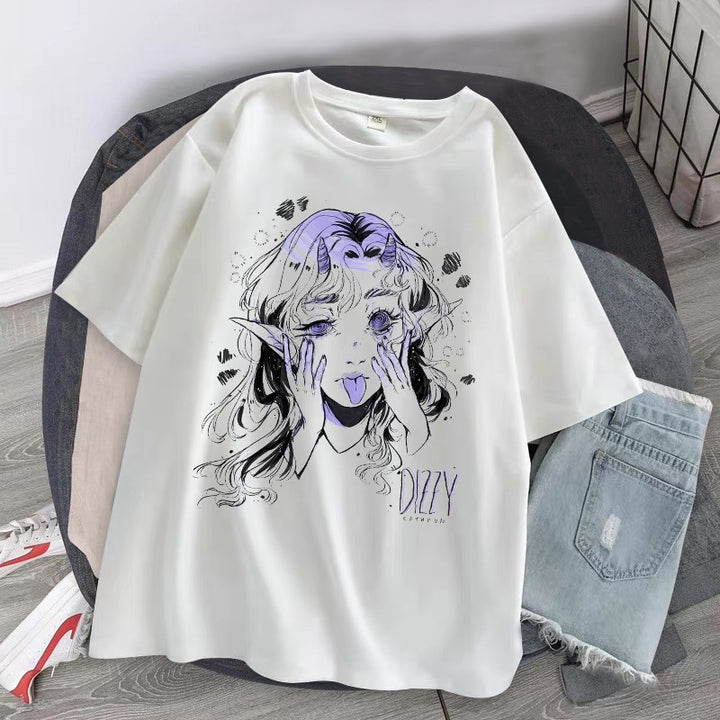 Kawaii Oversized Women Harajuku Elf T-Shirt - Juneptune