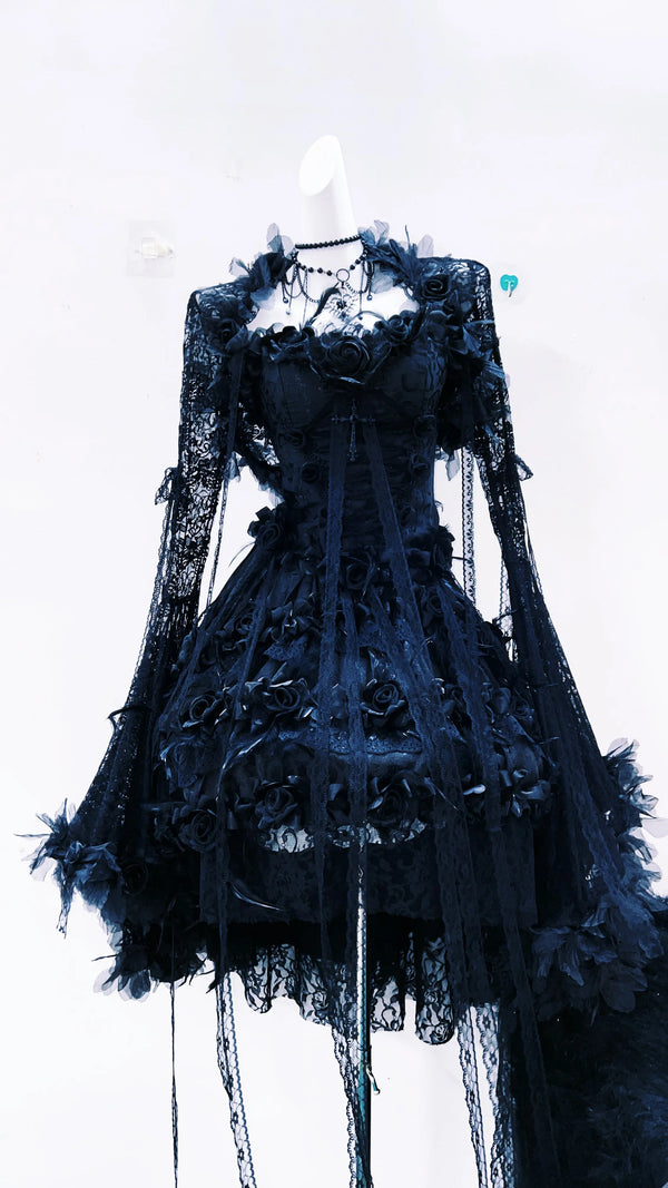 Raven Queen Gothic Lace Enchantment Dress Set