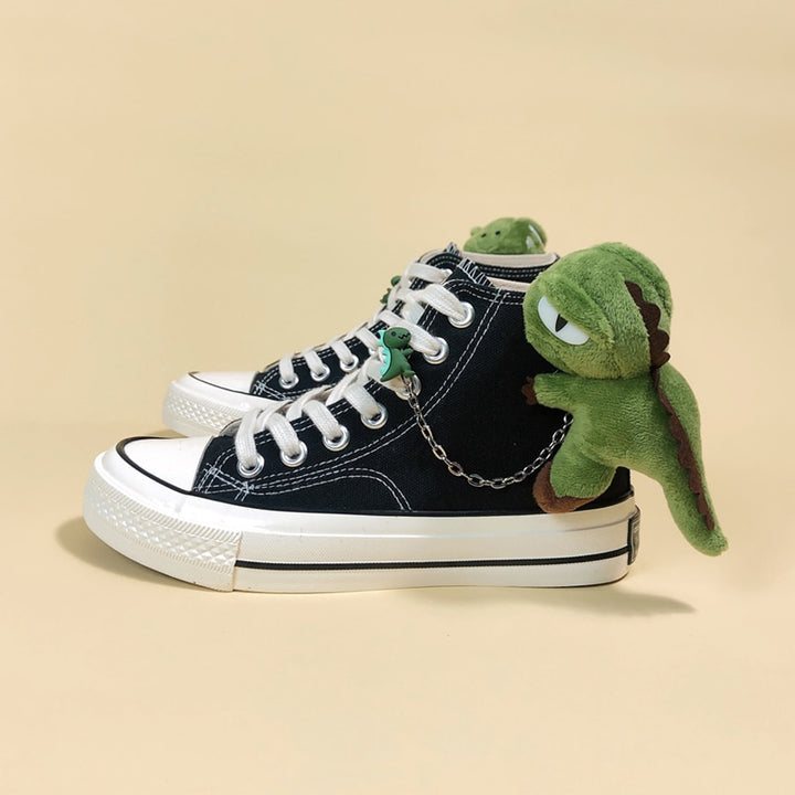 Cute Dinosaur High Top Shoes With Chains - Juneptune