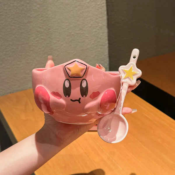 Pink Kirby Bowl & Spoon Set