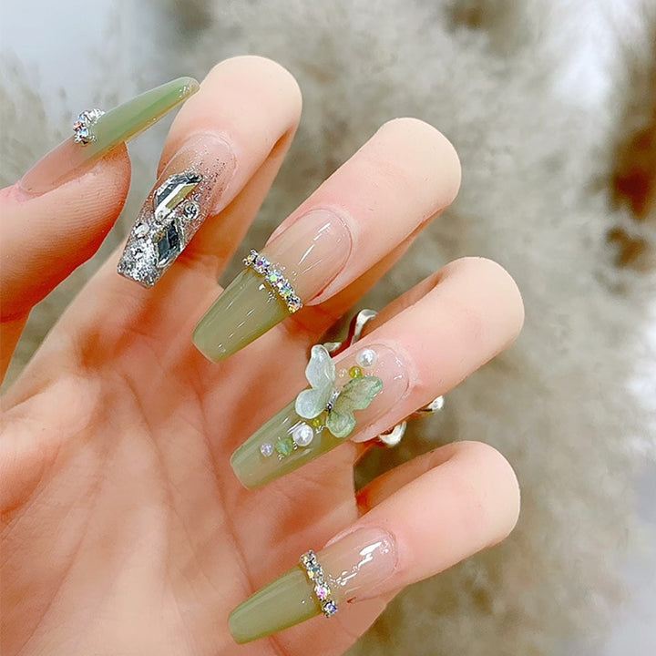 24pcs/Box Press On Cute Aesthetic False Nails - Juneptune