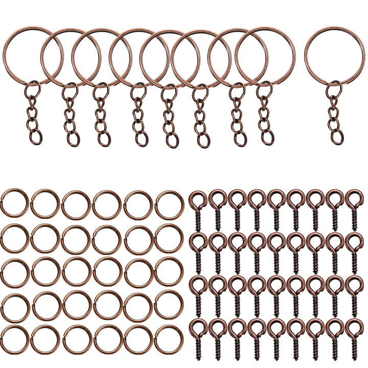 DIY Crafting Open Jump Rings Eye Pins Keychain Hooks Set - Juneptune