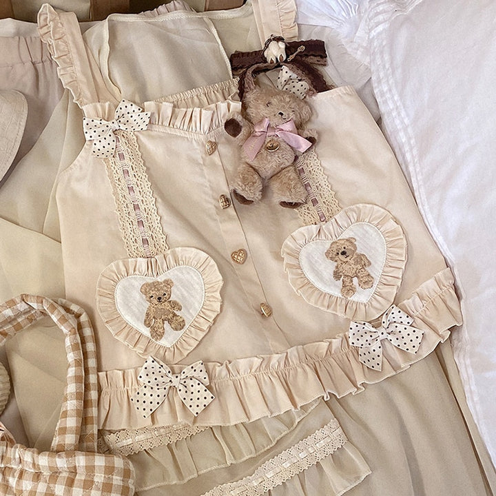 Sweet Lolita Bear Lace Tank Top - Juneptune