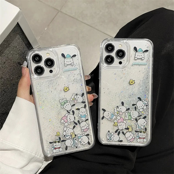 Pochacco Sparkly Quicksand iPhone Case