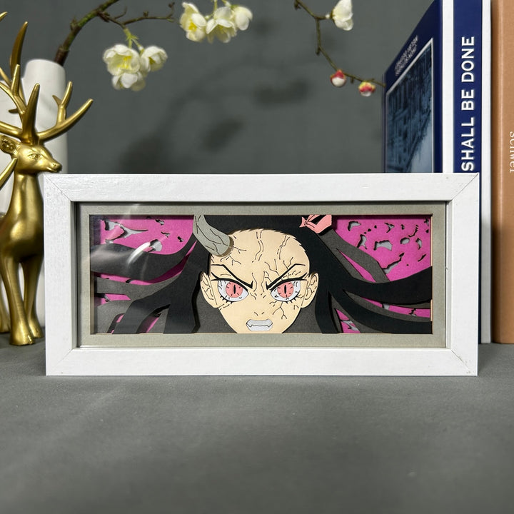 Kimetsu No Yaiba Nezuko Anime 3D DIY Light Box Lamp - Juneptune