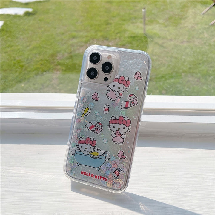 Sanrio Hello Kitty Quicksand Glitter iPhone Case - Juneptune