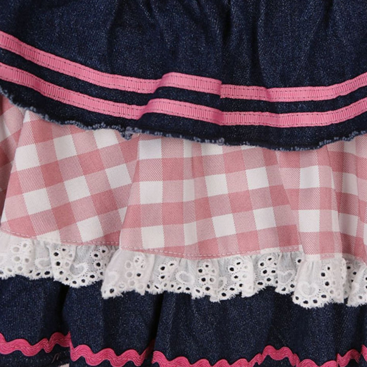 Lolita Kawaii Preppy Denim Skirt - Juneptune