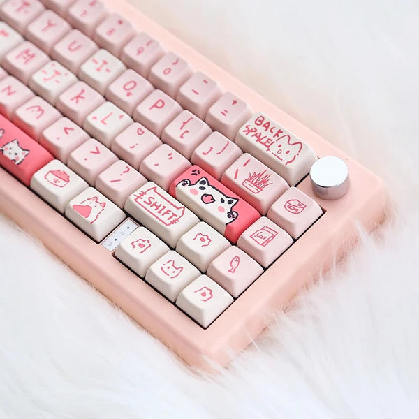 Pink Kitty Custom Keycaps