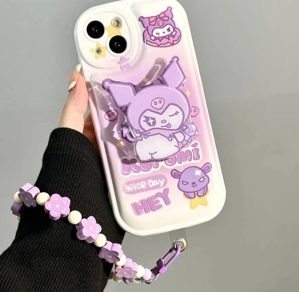 My Melody & Kuromi iPhone Case With Chain And Grip