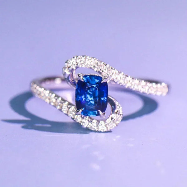 Aesthetic Deep Sea Blue Stone Ring Collection