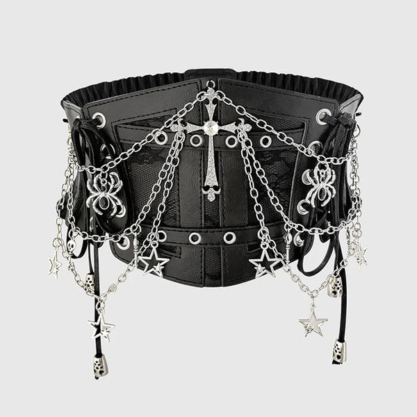 Starlit Chains Gothic Waist Corset Belt