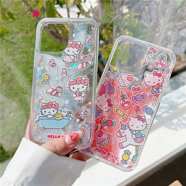 Sanrio Hello Kitty Quicksand Glitter iPhone Case - Juneptune