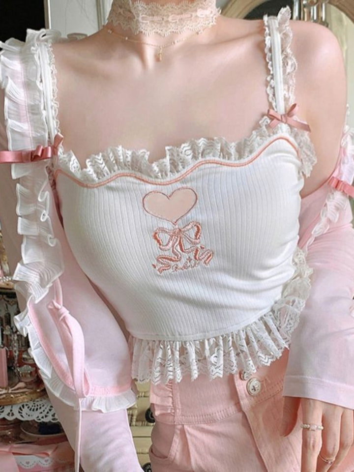 Pink Kawaii Lolita Tank Top - Juneptune