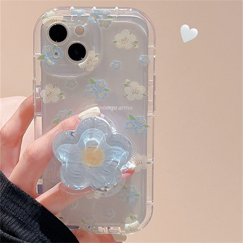 Blue Flower iPhone Case With Grip – Juneptune