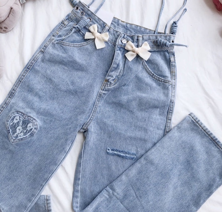 Sweet Lolita High Waist Denim Jeans - Juneptune