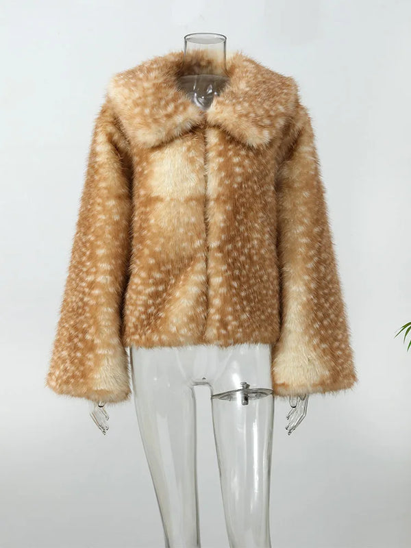 Woodland Fawn Faux-Fur Cottagecore Jacket