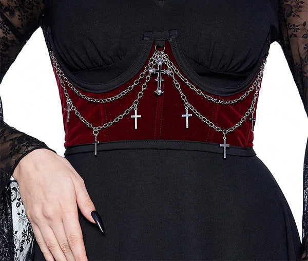 Crimson Chapel Chain Corset Belt