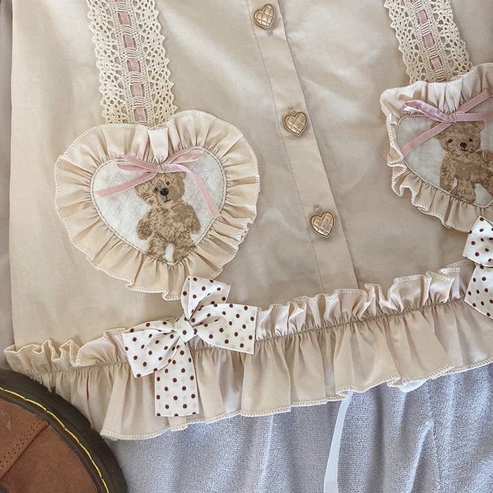 Sweet Lolita Bear Lace Tank Top - Juneptune