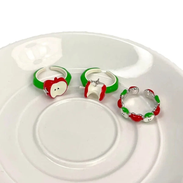 Cottagecore Apple Adjustable Rings