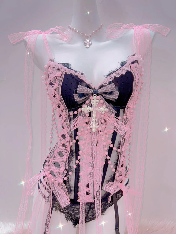 Enchanted Rosy Lace Seraph Corset Top