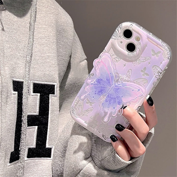 Aesthetic Gradient Butterfly iPhone Case With Grip - Juneptune