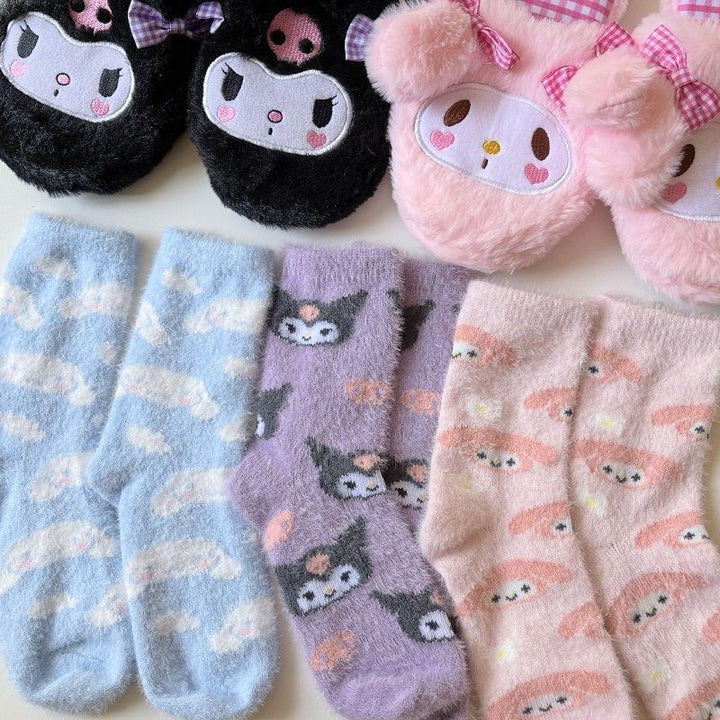 Kawaii Sanrio Fluffy Socks - Juneptune