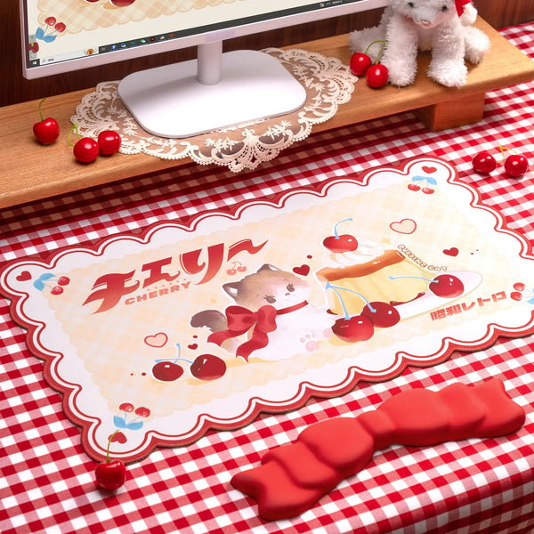 Kawaii Cherry Kitty Mouse Pad