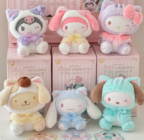 Kawaii Mascots Play With Kittens Plush Series Blind Box