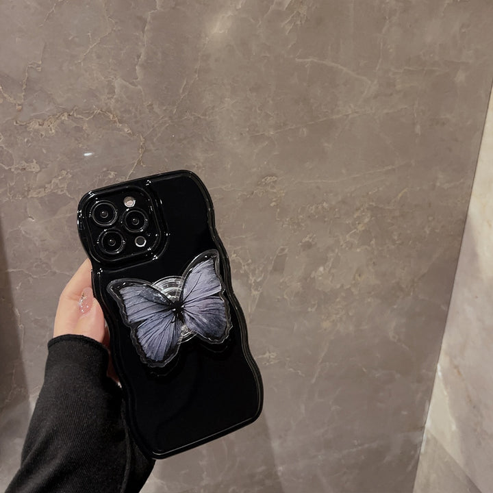 Aesthetic Black Butterfly iPhone Case With Grip - Juneptune