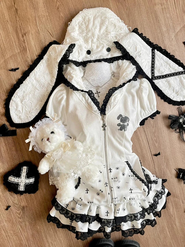 Gothic Bunny Outfit Set