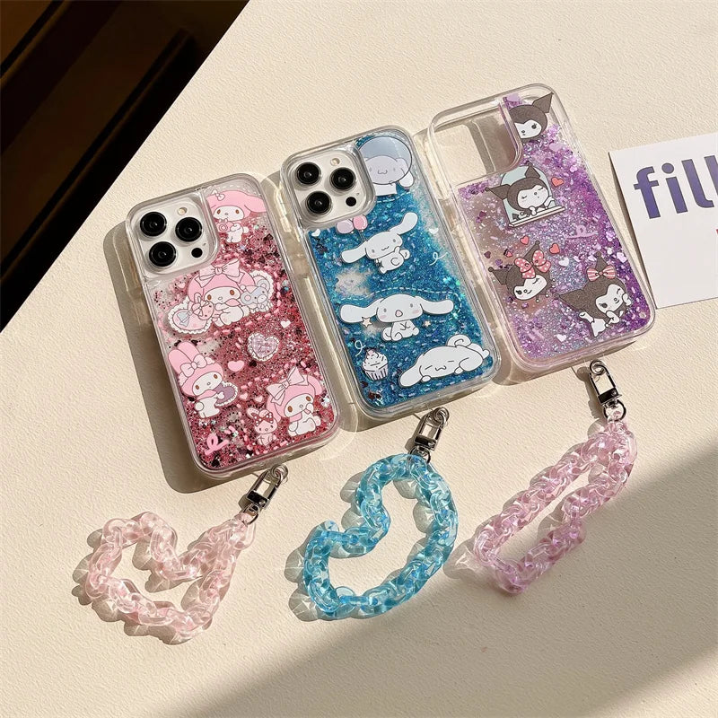 Sanrio Quicksand iPhone Case With Chain – Juneptune