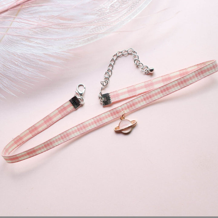 Kawaii Peach Pink Choker Necklace - Juneptune