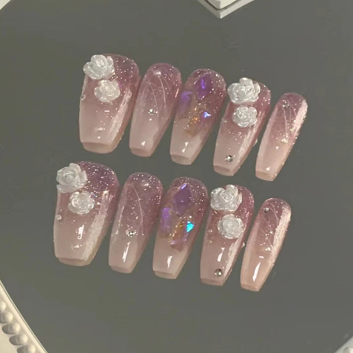 24pcs/Box Press On Long Aesthetic False Nails - Juneptune