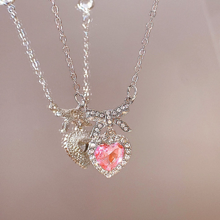 Y2K Dreamy Fairy Heart Necklace - Juneptune