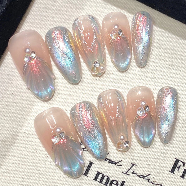 Pearl Prism Mermaid Nails Set