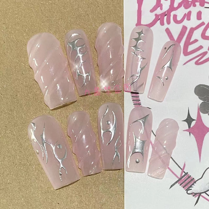 10pcs/Set Press-On Y2K Aesthetic False Nails - Juneptune