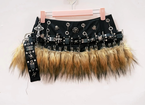 Warlord Prowl Fur-Trim Skirt
