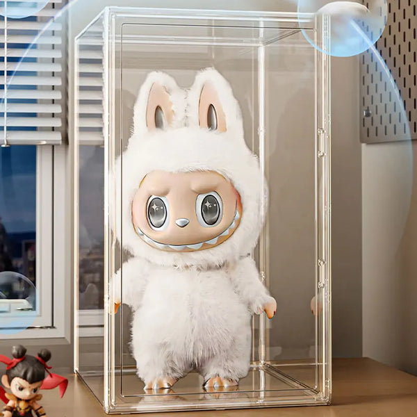Large Clear Stackable Display Storage Box With Magnetic Door