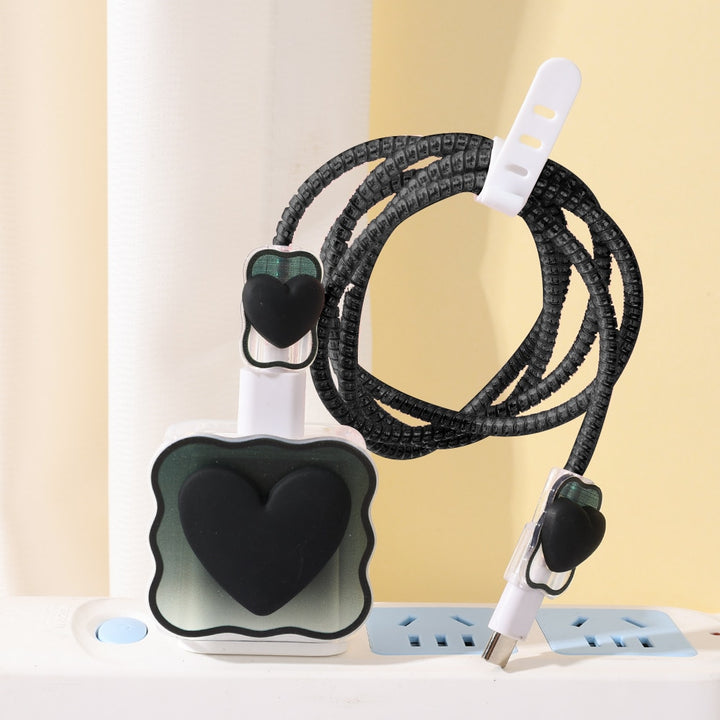 Cute Heart Silicone Cable Protector for iPhone - Juneptune