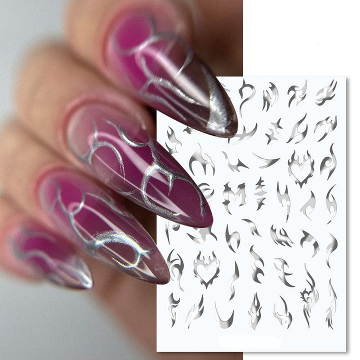 Silver DIY Nail Stickers - Juneptune