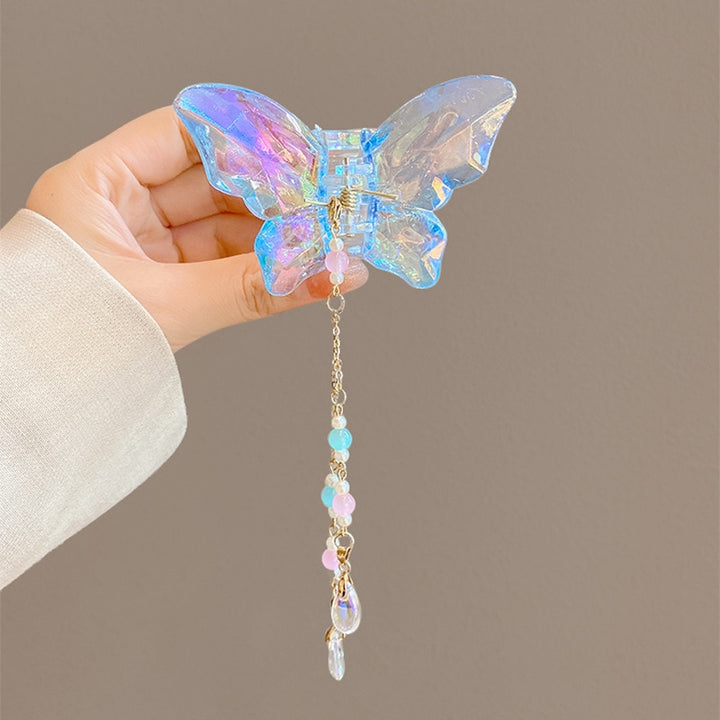 Kawaii Clear Crystal Butterfly Hair Claw - Juneptune